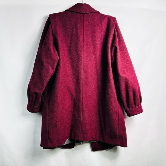 Vintage DonnyBrook 80% Wool Women’s Sz 10 Burgundy Pea Coat - Picture 5 of 12